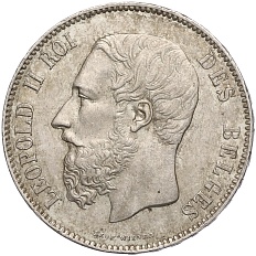 5 франков 1873 года Бельгия — Фото №2