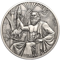 5 долларов 2021 года Самоа «12 Олимпийских богов в зодиаке — Зевс и Лев» — Фото №1