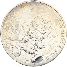 10 евро 2018 года Франция «Микки Маус и Франция — Аббатство Мон-Сен-Мишель» — Фото №1