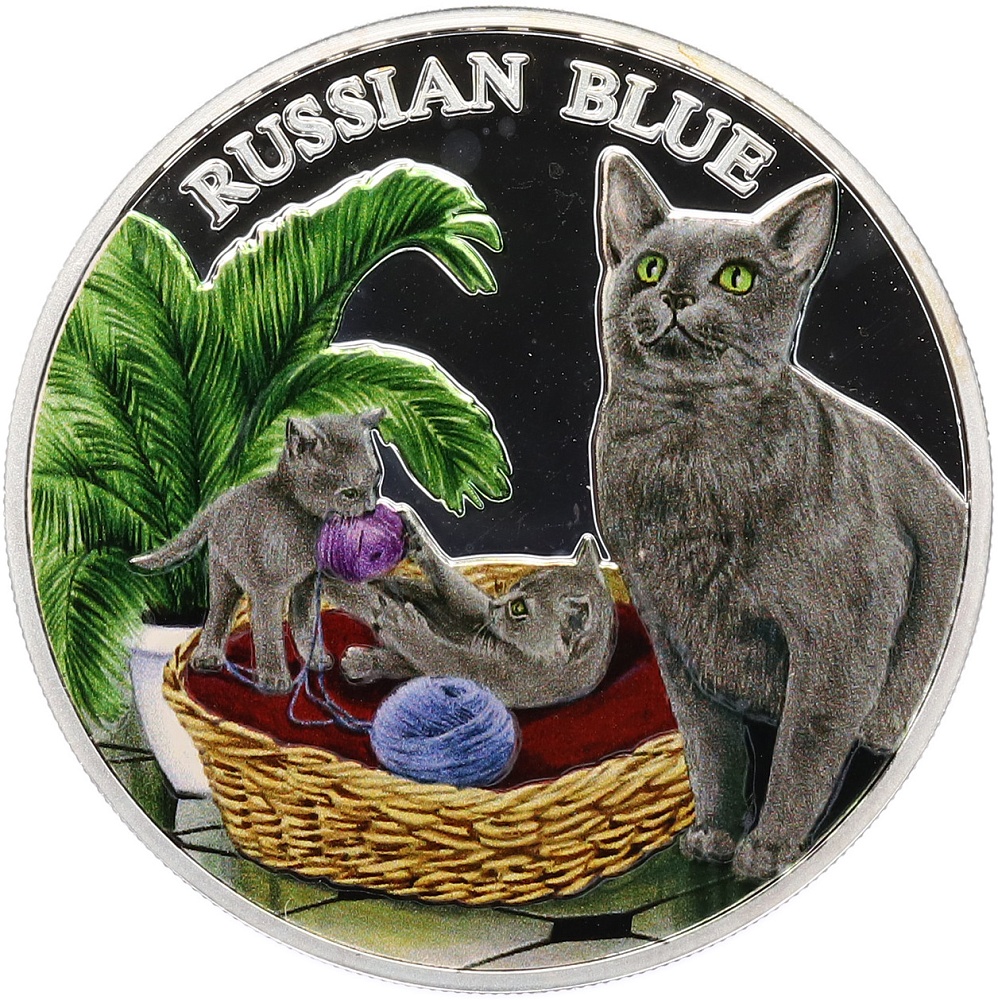 500 франков 2011 года Руанда «Кошки — Русская голубая» — Фото №1