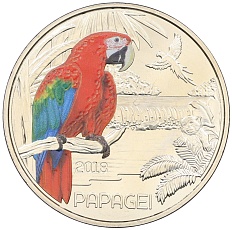 3 евро 2018 года Австрия «Животные со всего мира — Попугай» — Фото №1
