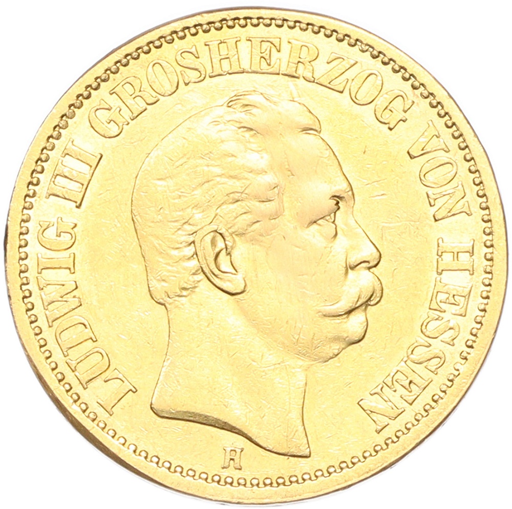 20 марок 1873 года H Германия (Гессен) — Фото №1
