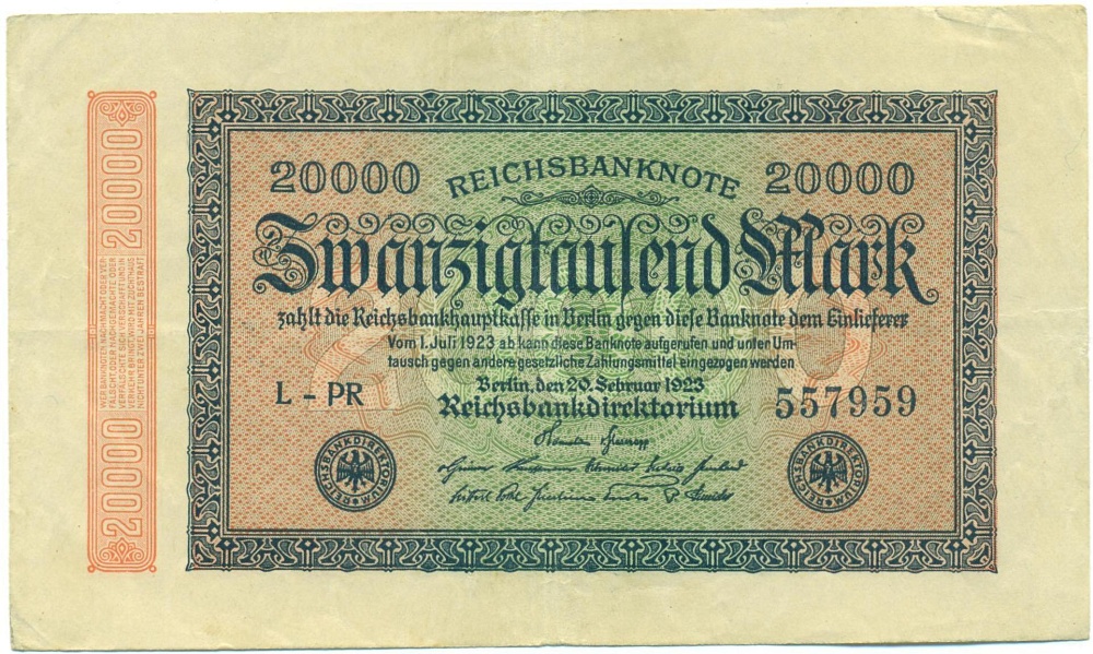 20000 марок 1923 года Германия — Фото №1