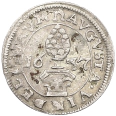 2 крейцера 1637 года Аугсбург — Фото №1