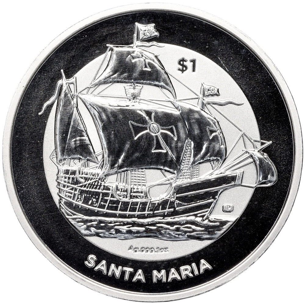 1 доллар 2022 года Британские Виргинские острова «Парусник Санта-Мария» — Фото №1