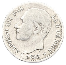 50 сентимо 1885 года Испания — Фото №1