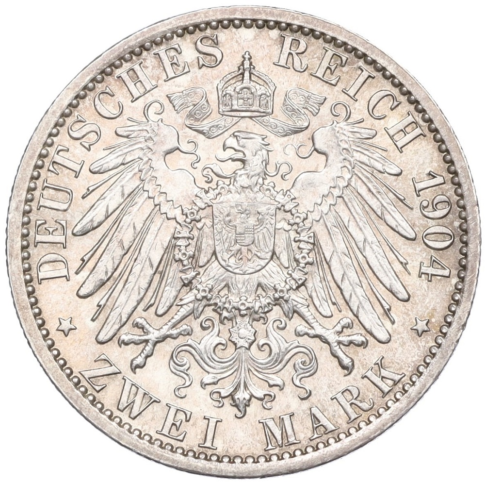2 марки 1904 года Германия (Гессен) «400 лет со дня рождения Филиппа I Великодушного» — Фото №2