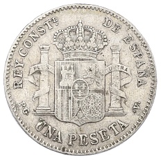 1 песета 1896 года Испания — Фото №2