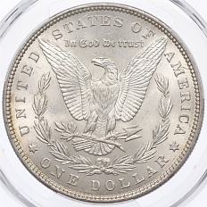 1 доллар 1898 года США «Доллар Моргана» в слабе PCGS (MS63) — Фото №2