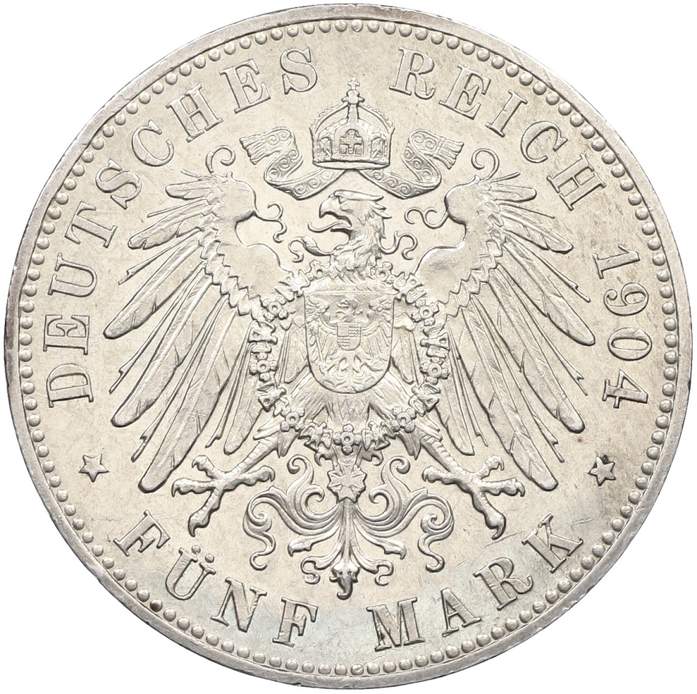 5 марок 1904 года Германия (Мекленбург-Шверин) «Свадьба Герцога Фридриха Франца IV» — Фото №2