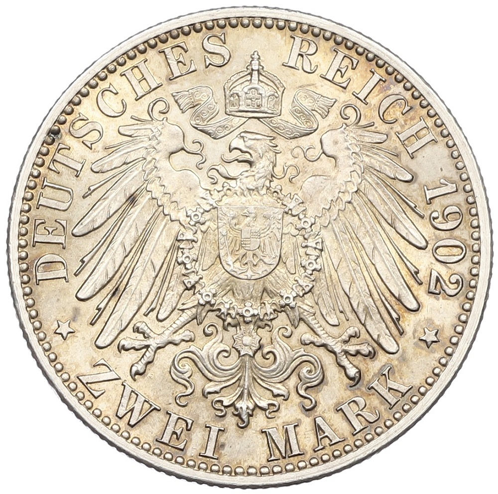 2 марки 1902 года Германия (Баден) «50 лет правлению Фридриха I» — Фото №2