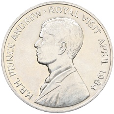50 пенсов 1984 года Остров Вознесения «Королевский визит Принца Эндрю» — Фото №1