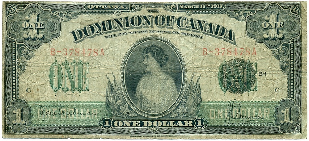 1 доллар 1917 года Канада — Фото №1