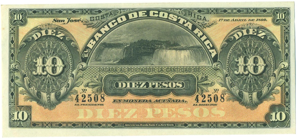 10 песо 1899 года Коста-Рика — Фото №1
