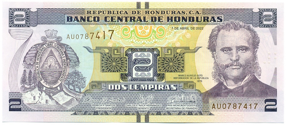 2 лемпира 2022 года Гондурас — Фото №1