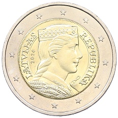 2 евро 2014 года Латвия — Фото №1