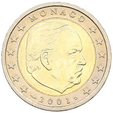 2 евро 2001 года Монако — Фото №1
