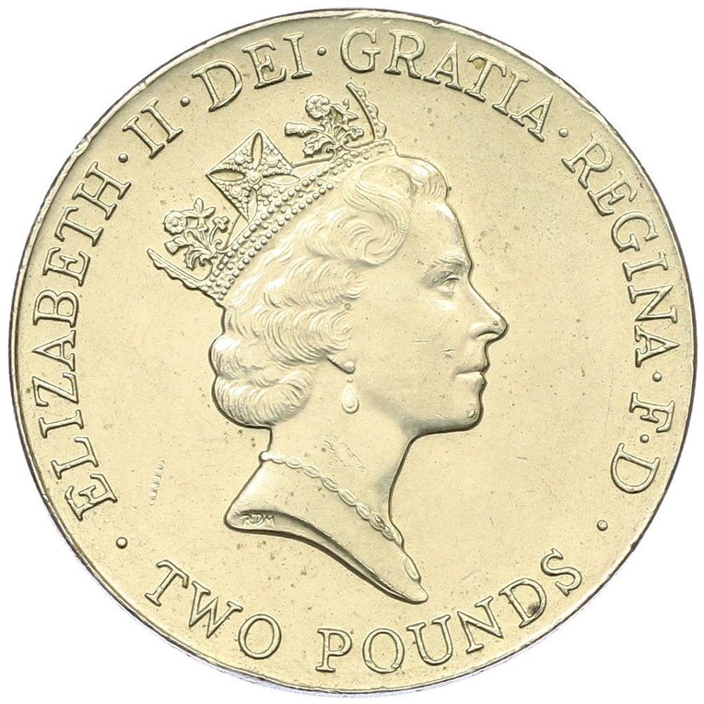 2 фунта 1996 года Великобритания «Чемпионат Европы по футболу 1996» — Фото №2