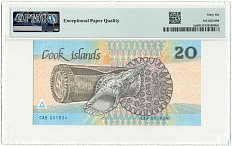20 долларов 1987 года Острова Кука — в слабе PMG (Gem UNC 66) — Фото №2