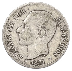 50 сентимо 1881 года Испания — Фото №1