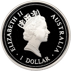 1 доллар 1997 года Австралия «Австралийская кукабара» — Фото №2