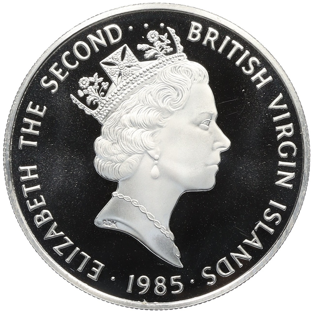 20 долларов 1985 года Британские Виргинские острова «Сокровища затонувших кораблей — Корабельный фонарь» — Фото №2