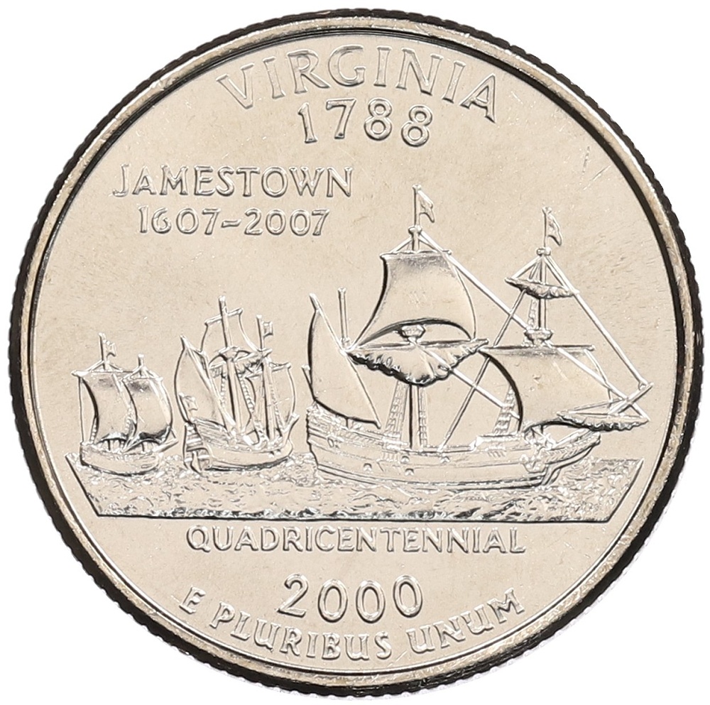 1/4 доллара (25 центов) 2000 года P США «Штаты и территории — Вирджиния» — Фото №1