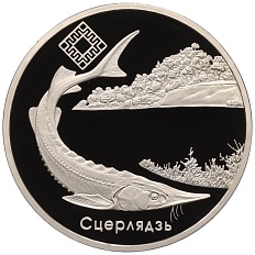 1 рубль 2007 года Белоруссия «Заказники Беларуси — Днепро-Сожский (Стерлядь)» — Фото №1