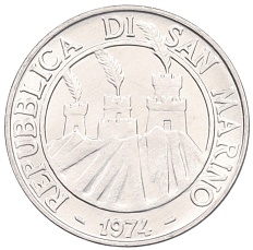 10 лир 1974 года Сан-Марино — Фото №2