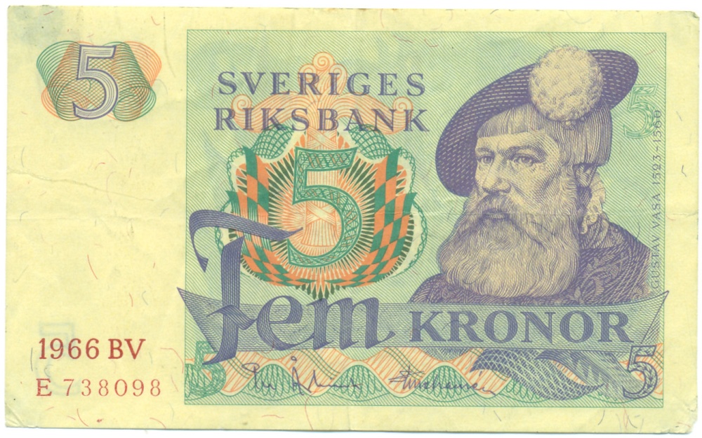5 крон 1966 года Швеция — Фото №1