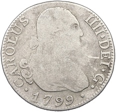 2 реала 1799 года Испания — Фото №1