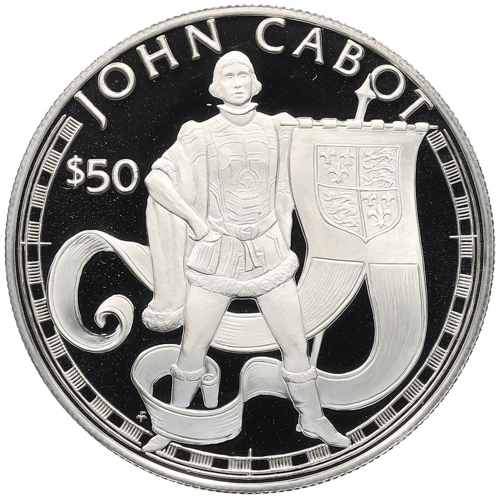 50 долларов 1988 года Острова Кука «Великие исследователи — Джон Кабот» — Фото №1