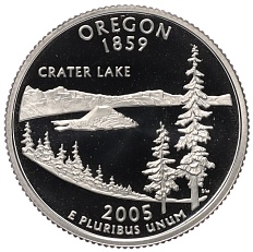 1/4 доллара (25 центов) 2005 года S США «Штаты и территории — Орегон» — Фото №1