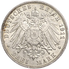3 марки 1911 года Германия (Гамбург) — Фото №2