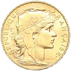20 франков 1909 года Франция — Фото №2