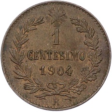1 чентезимо 1904 года Италия — Фото №1