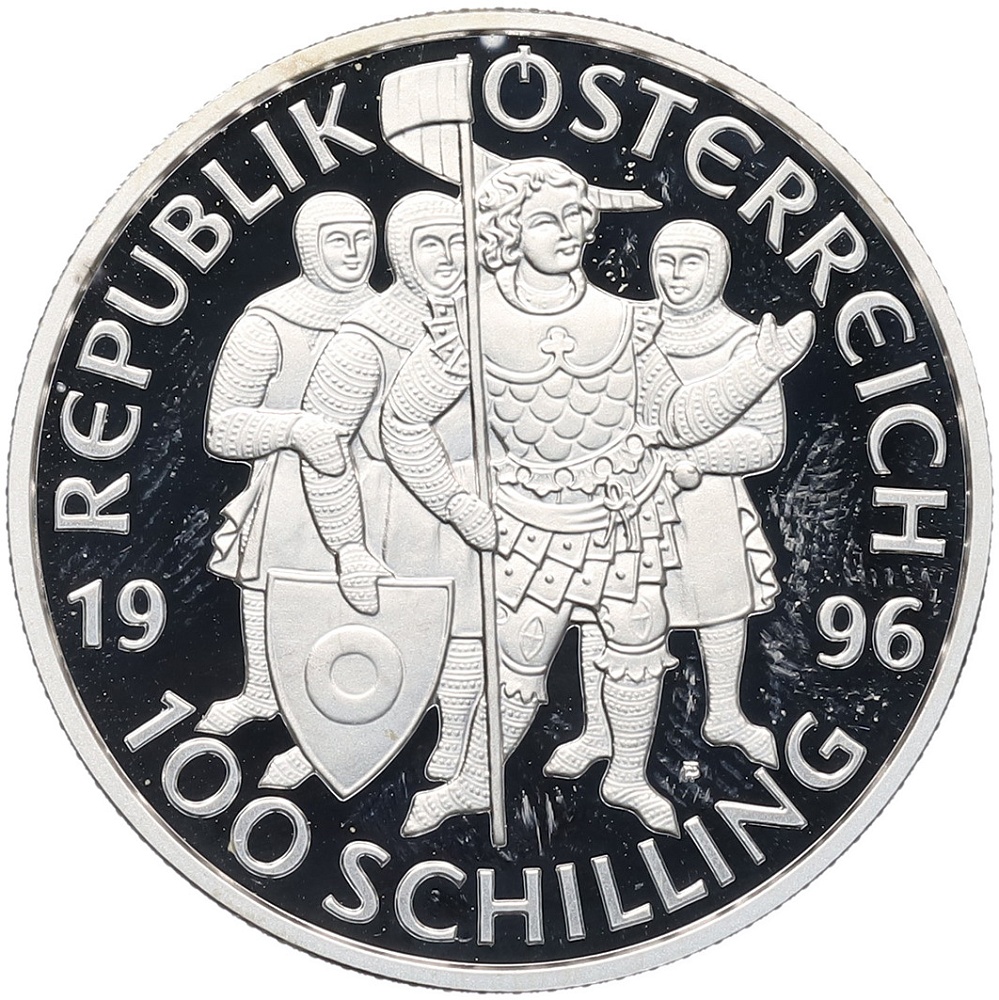 100 шиллингов 1996 года Австрия «Леопольд III» — Фото №2