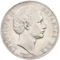 1 талер 1870 года Бавария — Фото №2