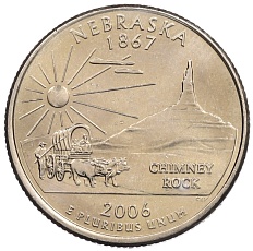 1/4 доллара (25 центов) 2006 года P США «Штаты и территории — Небраска» — Фото №1