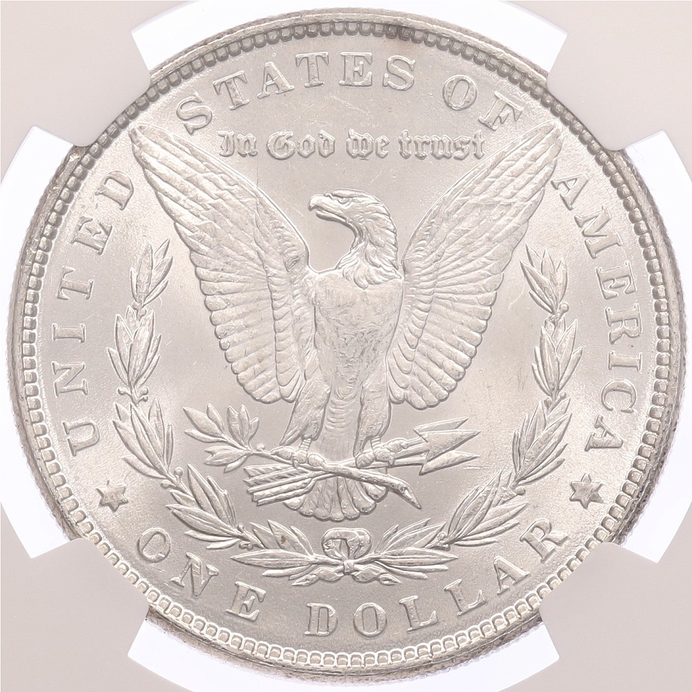 1 доллар 1886 года США «Доллар Моргана» в слабе NGC (MS63) — Фото №2