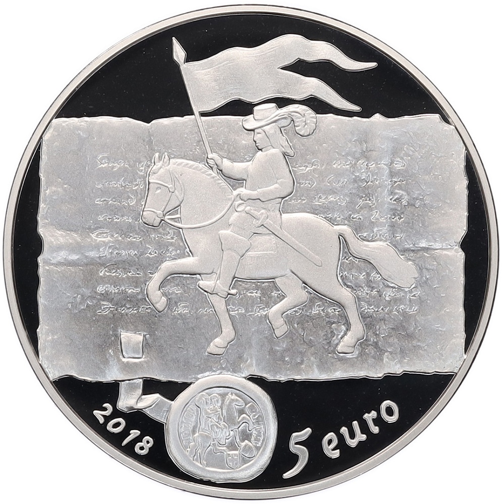 5 евро 2018 года Латвия «Куршские короли» — Фото №1