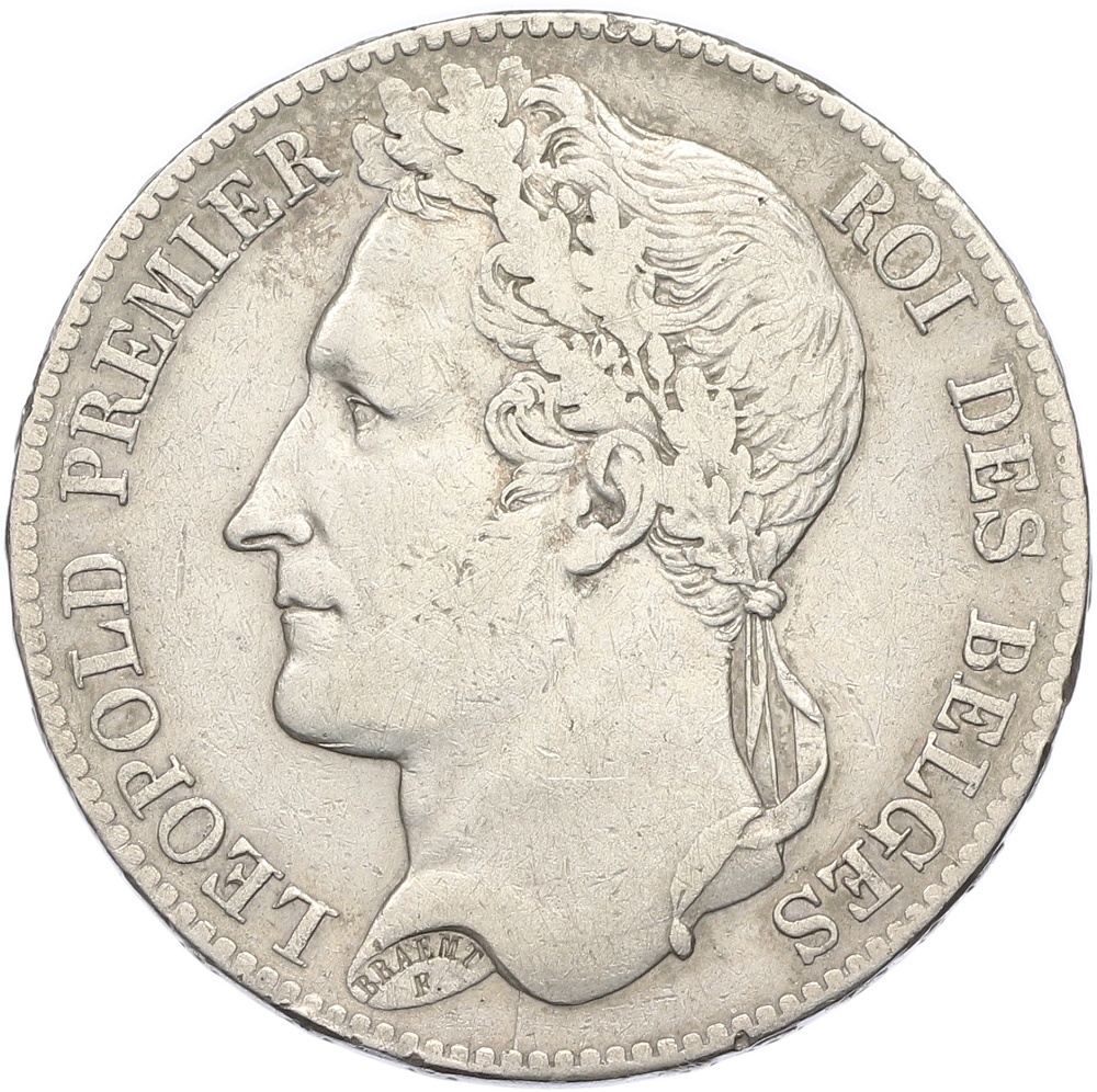5 франков 1848 года Бельгия (Леопольд I) — Фото №2