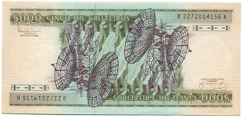 5000 крузейро 1985 года Бразилия — Фото №2