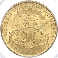 20 долларов 1904 года США — в слабе PCGS (MS63) — Фото №2