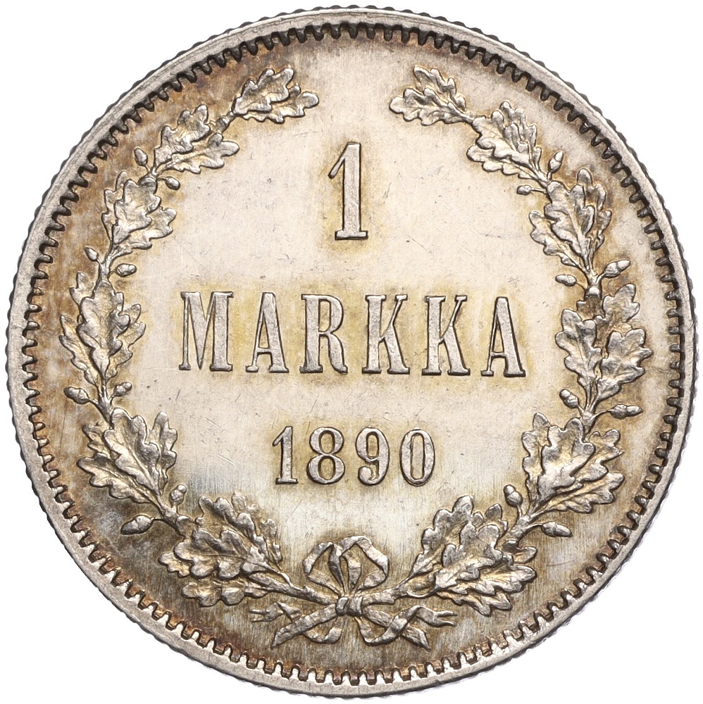 1 марка 1890 года Русская Финляндия — Фото №1