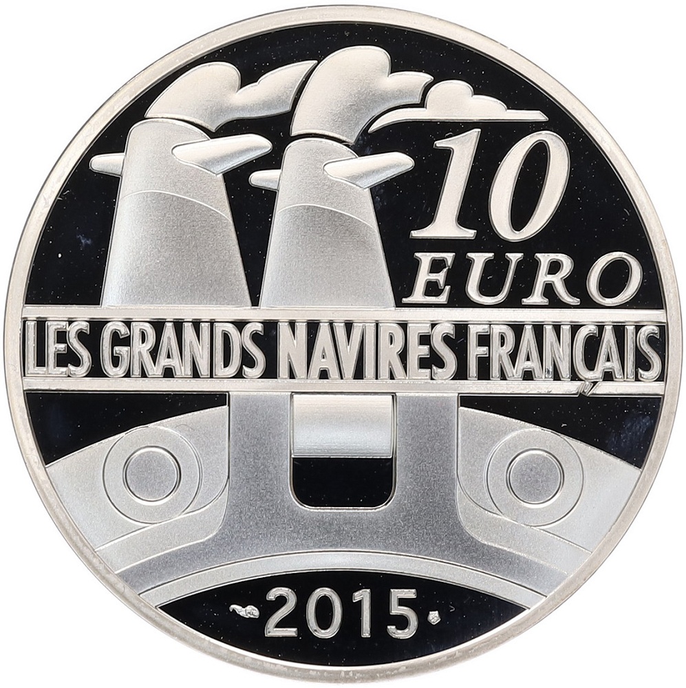 10 евро 2015 года Франция «Великие французские корабли — Gironde» — Фото №2