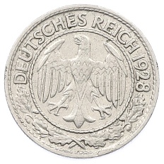 50 рейхспфеннигов 1928 года D Германия — Фото №1