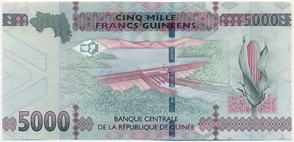 5000 франков 2015 года Гвинея — Фото №2