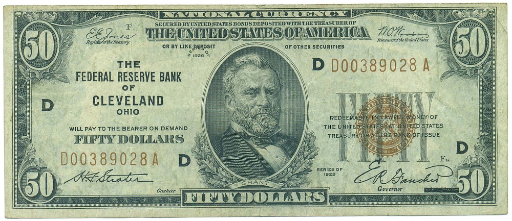 50 долларов 1929 года США (Огайо — Кливленд) — Фото №1