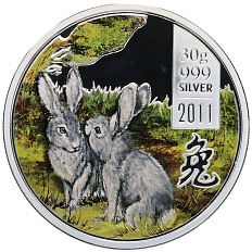 5 долларов 2011 года Острова Кука «Китайский гороскоп — год кролика» — Фото №1